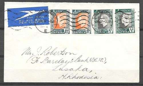 South Africa 1937 9 June SAA 1st external SA Flight Johannesburg to Lusaka very  fine