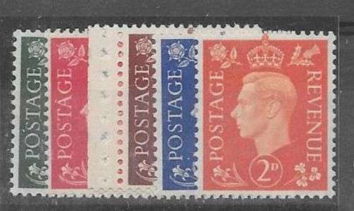 Great Britain 1937 KGVI set of 5 watermark inverted very fine unhinged