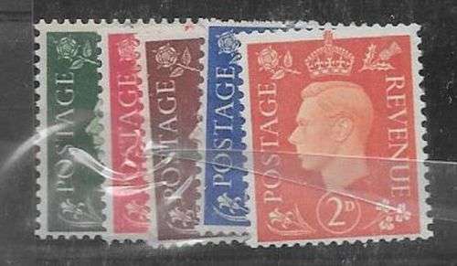 Great Britain 1937 KGVI set of 5 watermark sideways very fine unhinged