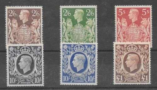 Great Britain 1939 KGVI High Values set of 6  very fine unhinged