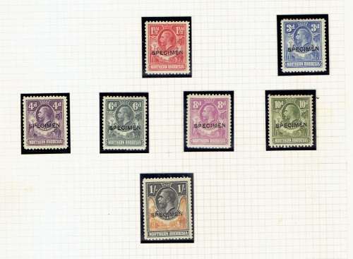 Northern Rhodesia 1925 KGV 7 values overprinted SPECIMEN fine mint
