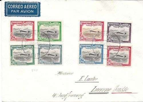 Mozambique 1936 23 Sep First Flight cover Beira to Switzerland via London in Imperial Airways