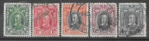 Southern Rhodesia 1931 KGV set of 5 values perf 14 very fine used