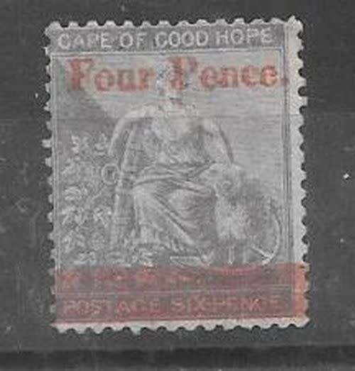 Cape of Good Hope 1868 4d on 6d very fine mint very scarce