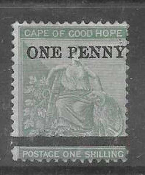 Cape of Good Hope 1874 Surcharge 1d on 1s green very fine mint