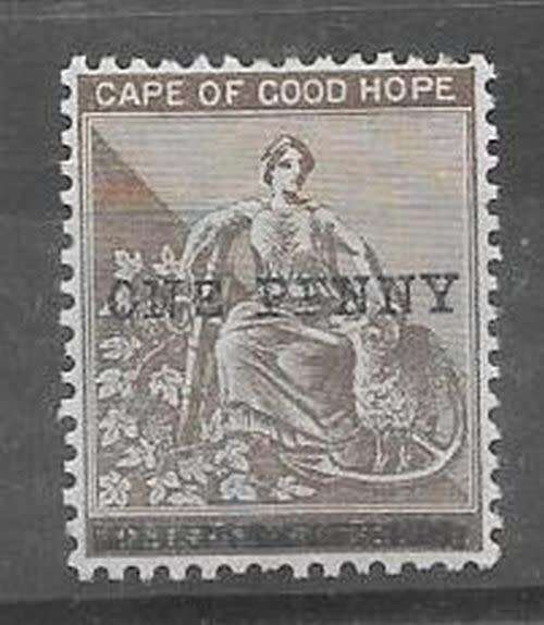 Cape of Good Hope 1893 Surcharge 1d on 2d deep bistre with no stop variety very fine mint
