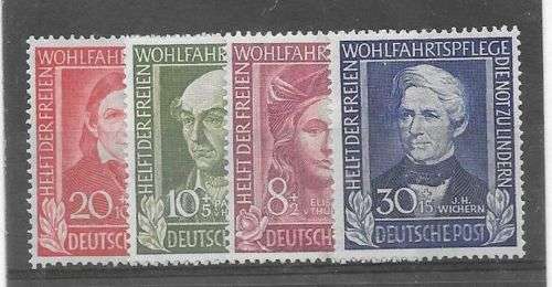 Germany West 1949 Wohlfahrt set of 4 very fine unmounted mint