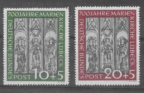 Germany West 1951 Marienkirche set of 2 very fine unmounted mint
