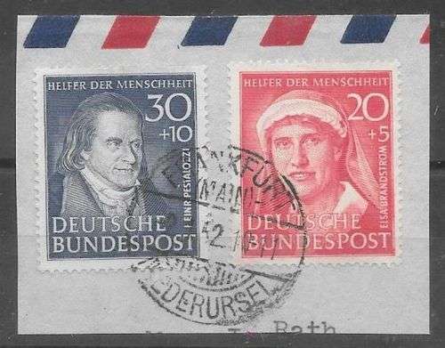 Germany West 1951 Wohlfahrt top 2 values  very fine used