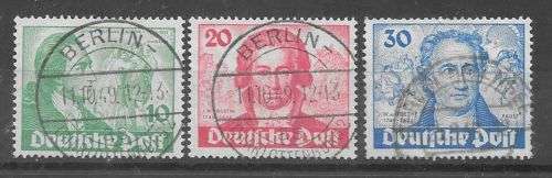 Germany West Berlin 1949 Goethe set of 3 very fine used