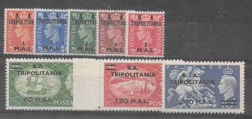 British Post Occ of Italian Colonies 1951 BA Tripolitania set of 8 fine unmounted mint