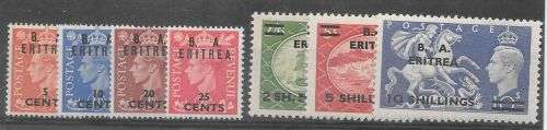 British Post Occ of Italian Colonies 1951 BA Eritrea set of 7 fine unmounted mint
