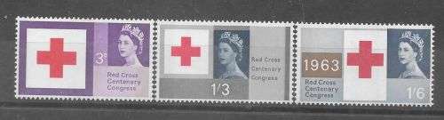 Great Britain 1963 Red Cross set of 3 with phospshor  very fine unmounted mint