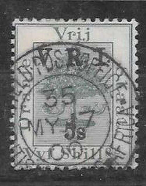 Orange River Colony 1900 VRI raised stops 5s with short top to 5 very fine used