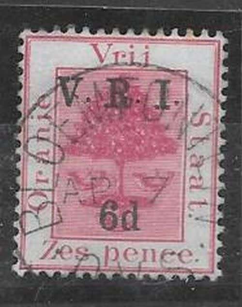 Orange River Colony 1900 VRI raised stops 6d carmine very fine used