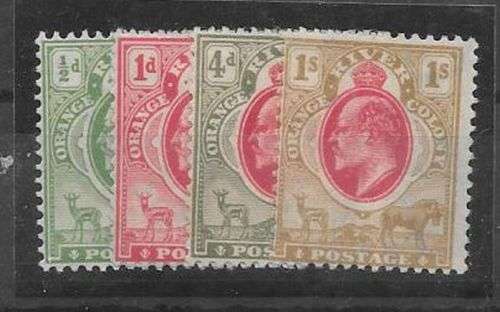 Orange River Colony 1905 KEVII wmk Multiple Crown CA set of 4 very fine mint