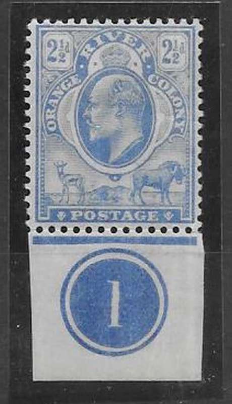 Orange River Colony 1903 KEVII 2 1/2d with control number in margin very fine mint