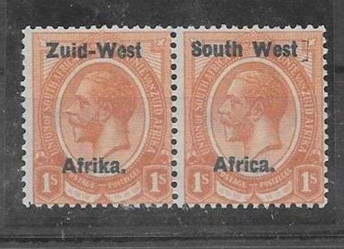 South West Africa 1923 KGV 1s  with spacer in after t of West very fine mint