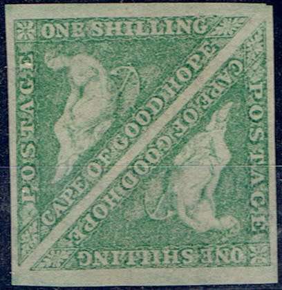 Cape of Good Hope 1863 DLR 1s bright emerald green pair very fine mint