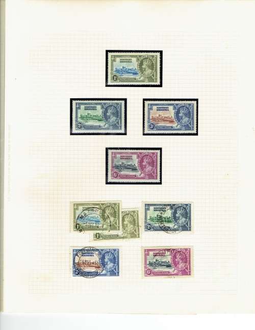 Northern Rhodesia 1935 Silver Jubilee collection on pages very fine