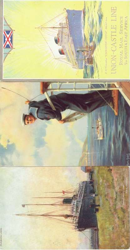 South Africa Ship Postcards and Shipping Route & Union Castle Line fascinating lot some very scarce