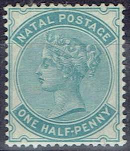 Natal 1882 QV 1/2d blue green very fine mint