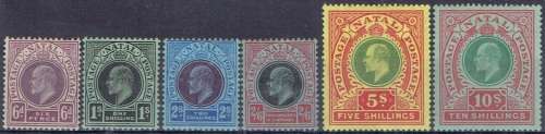 Natal 1908/09 KEVII set of 6 to 10s very fine mint