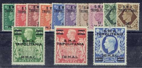 British Post Occ of Italian Colonies 1948 BMA Triplolitania set of 13 fine unmounted mint