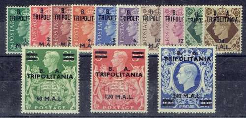 British Post Occ of Italian Colonies 1950 BA Triplolitania set of 13 fine unmounted mint