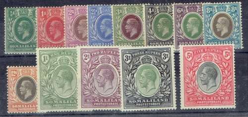 Somaliland 1921 KGV set of 13 very fine mint