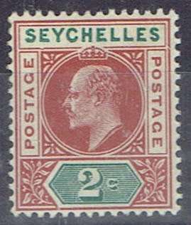 Seychelles 1903 KEVII 2c with dented frame variety fine mint
