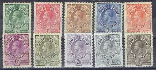 Swaziland 1933 KGV set of 10 very fine mint