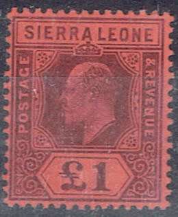Sierra Leone 1905 KEVII £1 purple/red very fine mint