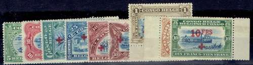 Belgian Congo 1918 Red Cross set fo 9 very fine unmounted mint