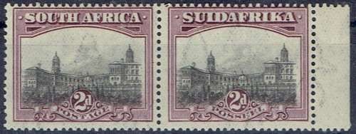 South Africa 1927 London 2d inverted watermark marginal pair very fine mint very scarce