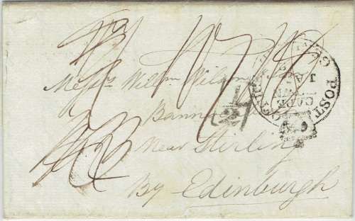 Cape of Good Hope 1832 Entire with 2nd dated letter stamp DLS3 with India letter Kingsbridge cachet
