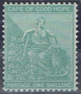 Cape of Good Hope 1864 1s blue green very fine mint.