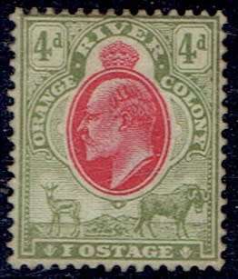 Orange River Colony 1903 KEVII 4d IOSTAGE flaw fine mint