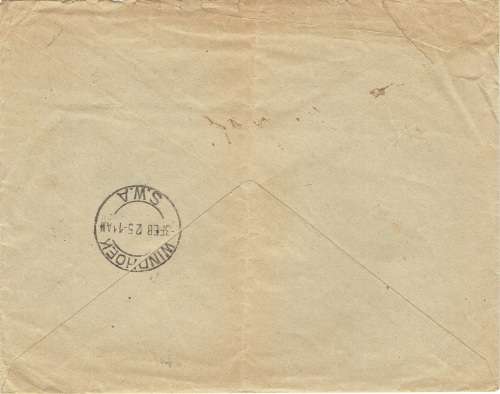 South West Africa Postage Due 1923 KGV 12/d Swakopmund to Windhoek with 3d Tax marking and 3d pdue
