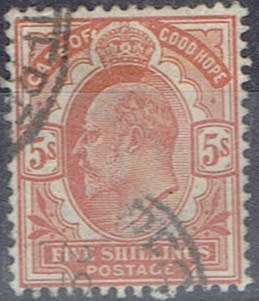 Cape of Good Hope 1902 KEVII 5s very fine used