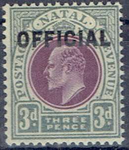 Natal Officials 1904 3d very fine unmounted mint