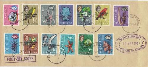 Tristan Da Cunha 1963 Resettlement set complete on first day cover with special canceller