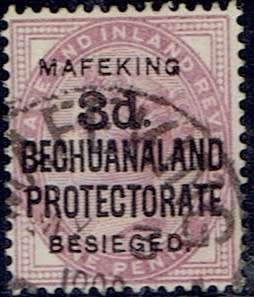 Mafeking 1900 Bechuanaland Protectorate Type II 3d on 1d very fine used.