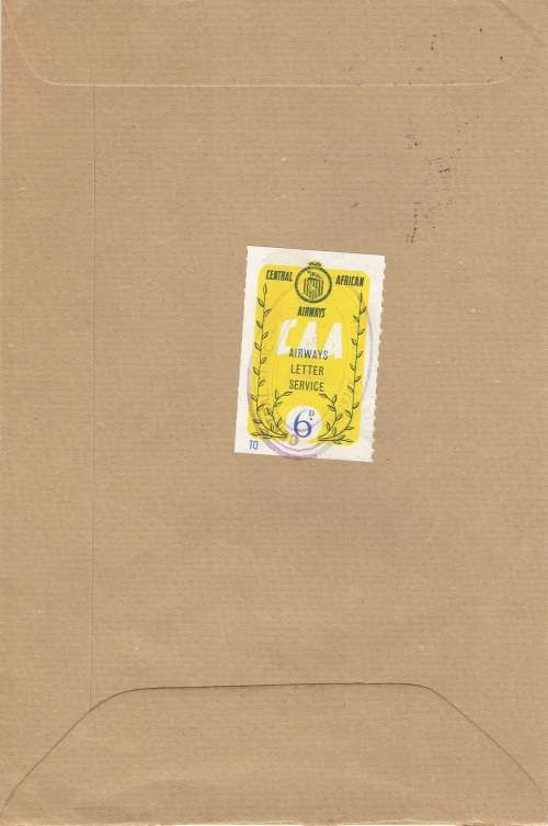 Rhodesia and Nyasaland 1959 CAA cover with QEII 1d pair and 2 1/2d and CAA 6d label