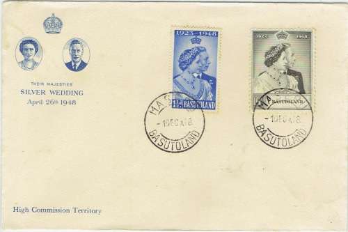 Basutoland 1948 KGVI Silver Wedding illustrated first day cover very fine