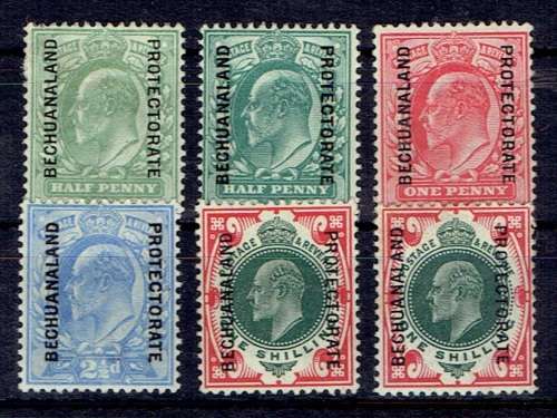 Bechuanaland 1904 KEVII oveprinted set of 6 fine mint