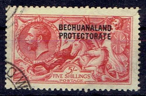 Bechuanaland 1913-24 KGV Sea Horse 5s DLR bright carmine used