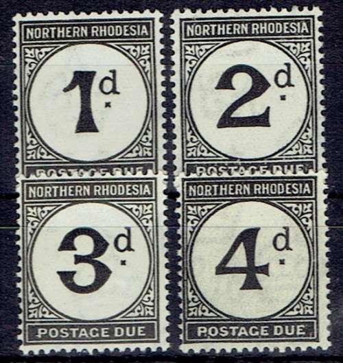 Northern Rhodesia 1929 Postage Due set of 4 very fine unmounted mint