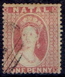 Natal 1859 QV No wmk 1d rose-red fine used