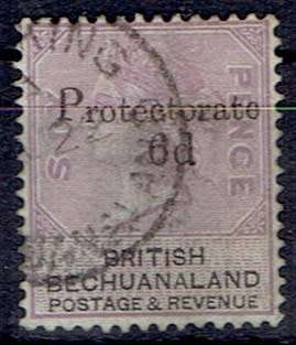Bechuanaland 1888 Protectorate 6d oveprinted fine used